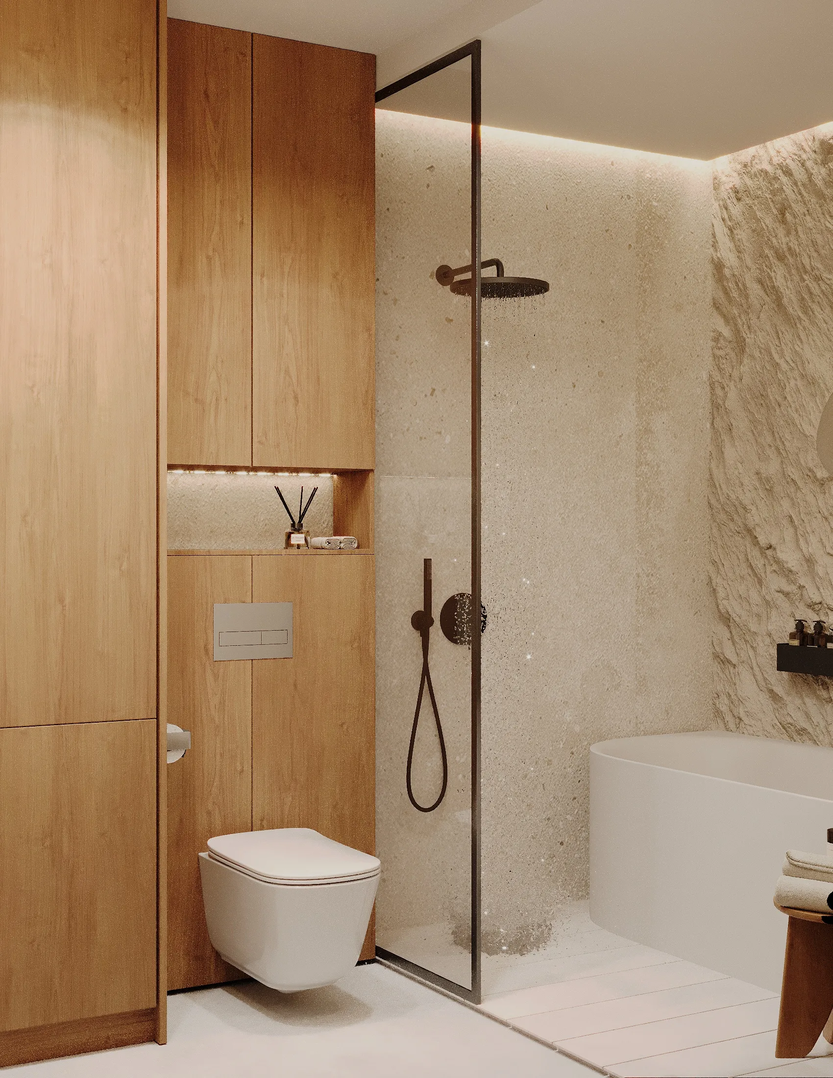 nowoczesna łazienka w drewnie