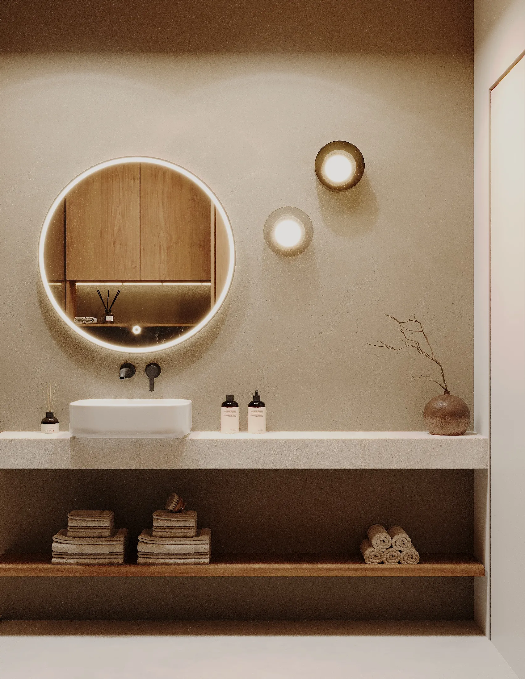 nowoczesna łazienka beżowa