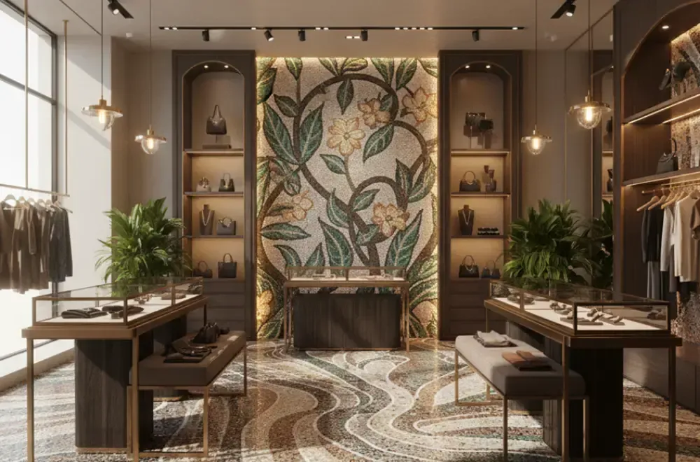 mozaika w ekskluzywnym sklepie