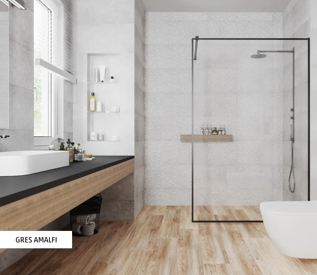 ceramiczna posadzka imitująca drewno