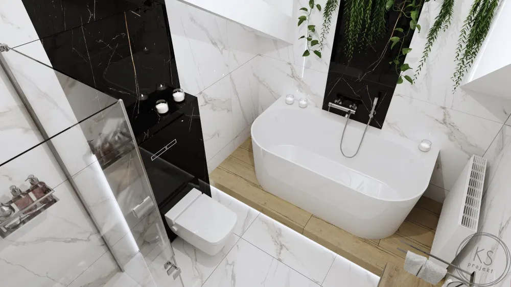 komfortowa łazienka z wanną