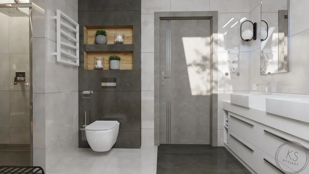 biało-szara łazienka