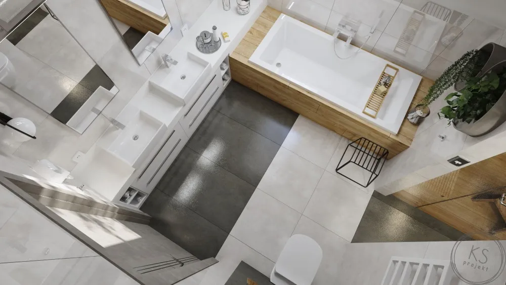 nowoczesna łazienka - widok z góry