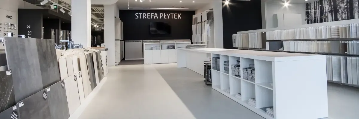 Strefa płytek w salonie łazienek Elements w Modlniczce - Kraków