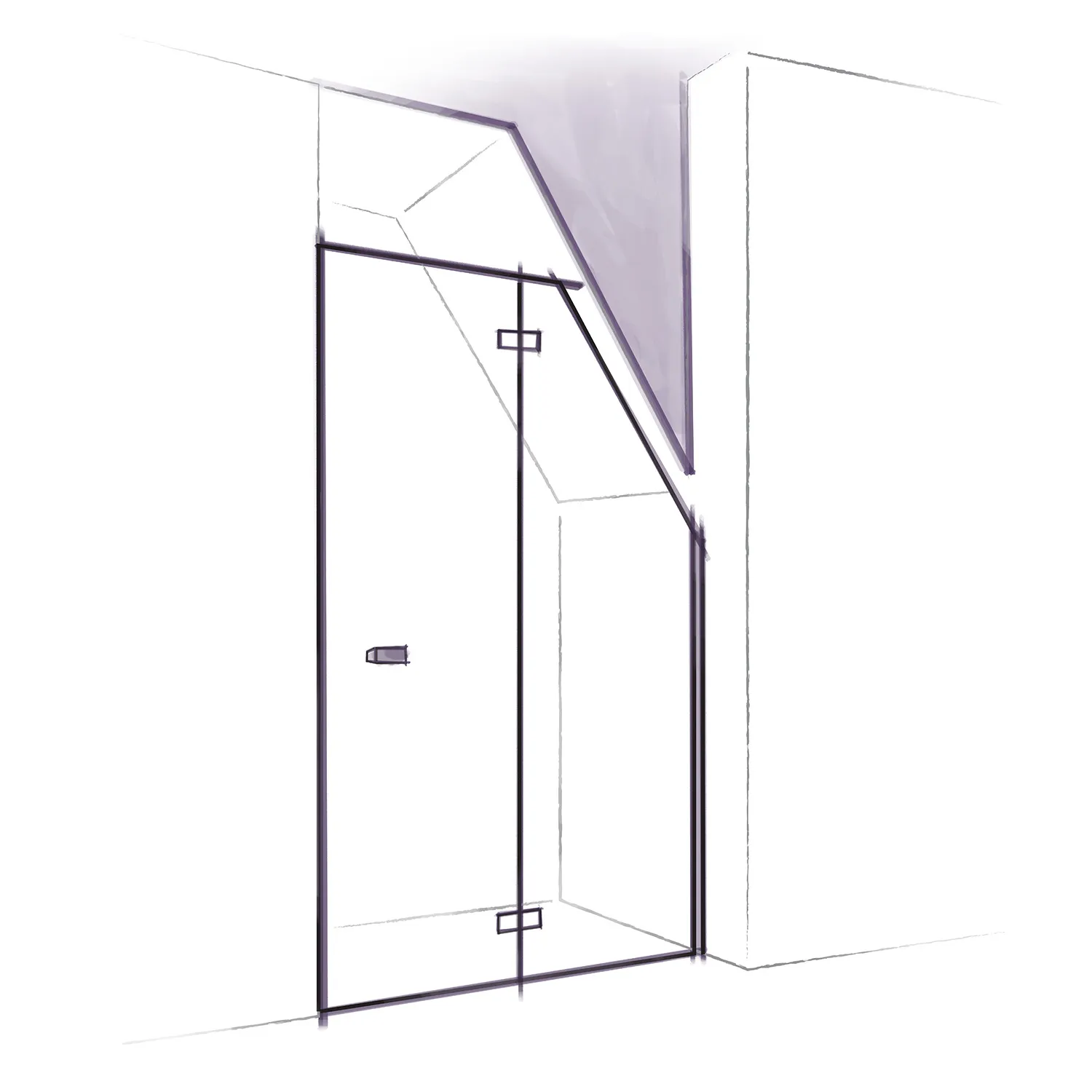 projekt kabiny pod skosem