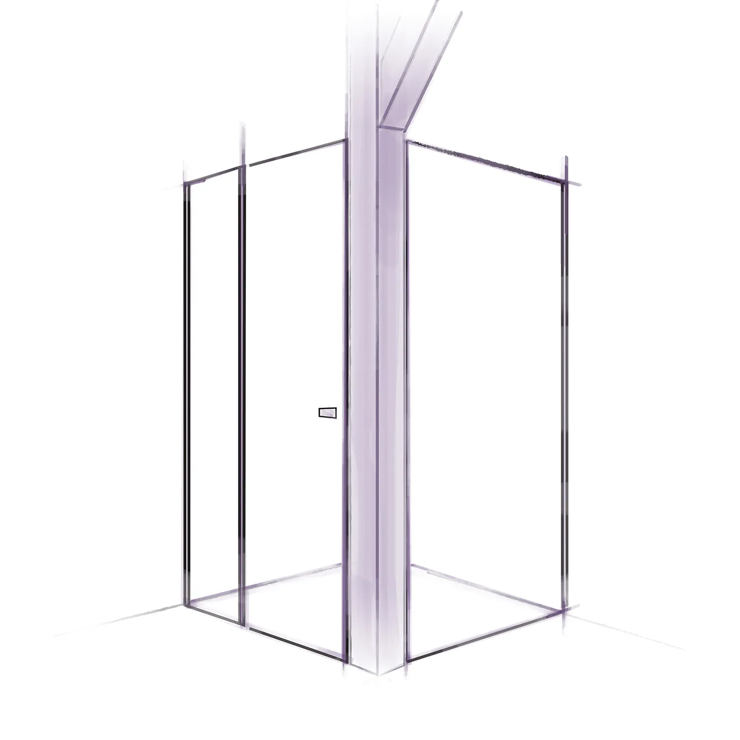 kabina prysznicowa wkomponowana w belkę