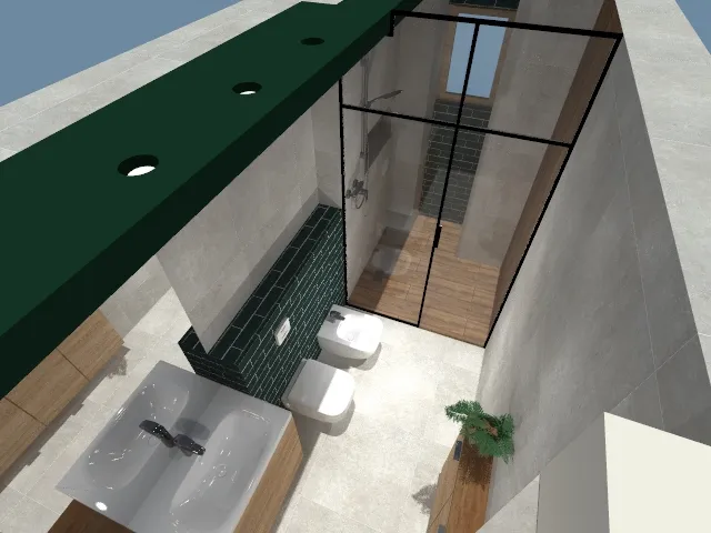 stylowa zieleń w łazience