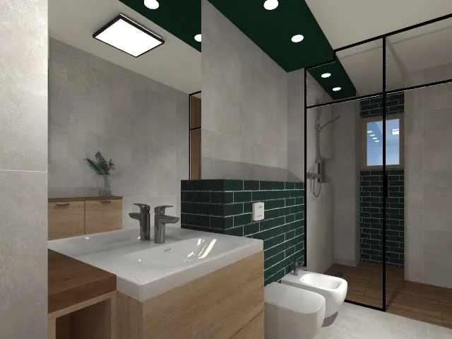 zielona aranżacja łazienki