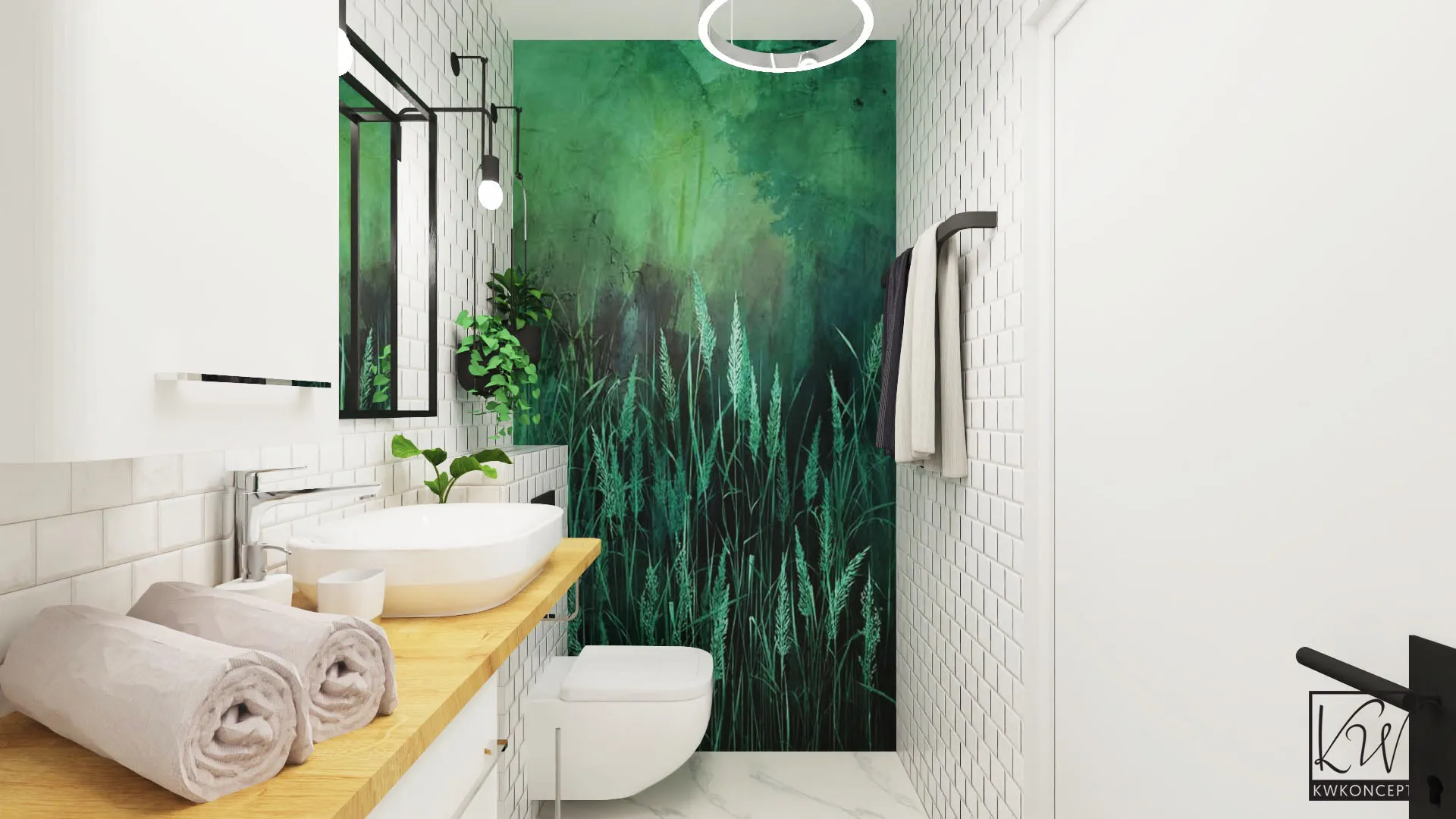 sposób na wąską łazienkę