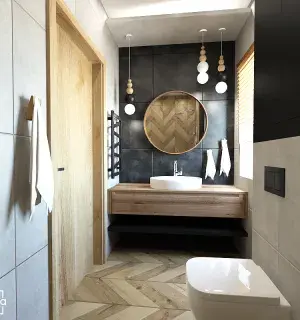 Mała łazienka w drewnie 