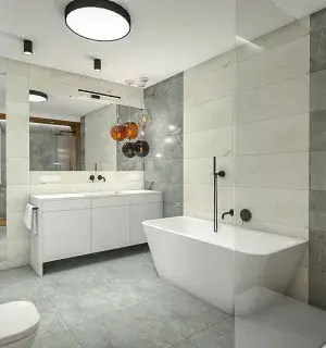 Nowoczesna łazienka z lustrami 