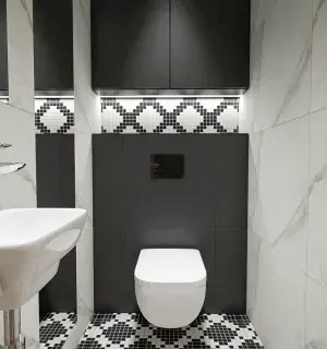 Mała toaleta w nowoczesnym stylu 