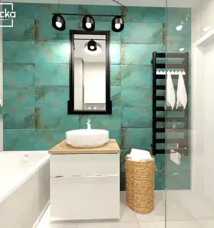 Miks miętowej świeżości i ponadczasowej bieli – eklektyczna łazienka