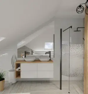 elegancka łazienka na poddaszu