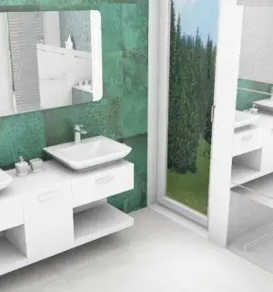łazienka w zieleni