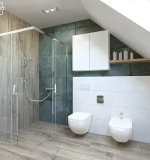 Nowoczesna łazienka z prysznicem