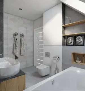 Nowoczesna łazienka z wanną