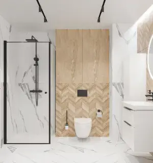 aranżacja czarna łazienka VIGOUR