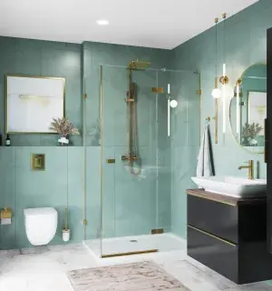 aranżacja złota łazienka VIGOUR