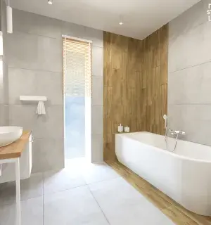 Łazienka z wanną w stylu minimalistycznym