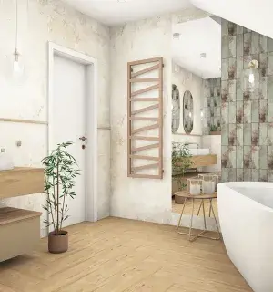 Łazienka w stylu tropikalnym projektu Angeliki Kubiak