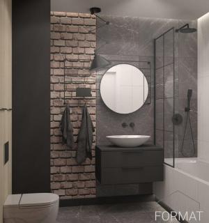 Aranżacja łazienki w stylu industrialnym studia Format Home&Design.