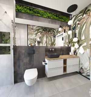 Egzotyka i minimalizm – oryginalna łazienka dla gości