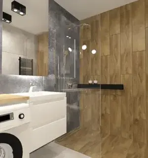 aranżacja łazienki drewni w łazience