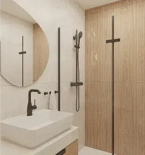 modna łazienka drewniana