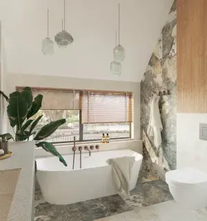 nowoczesna przestronna łazienka jasna