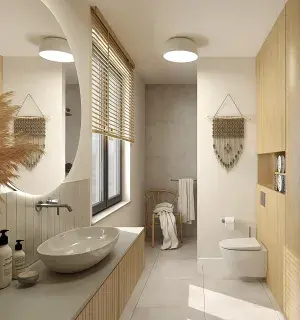 beżowa łazienka w stylu spa