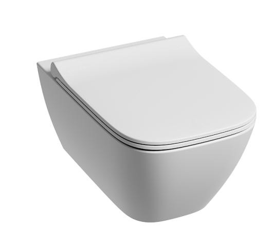 Miska WC bezkołnierzowa wisząca Modo Pure z deską slim wolnoopadającą
