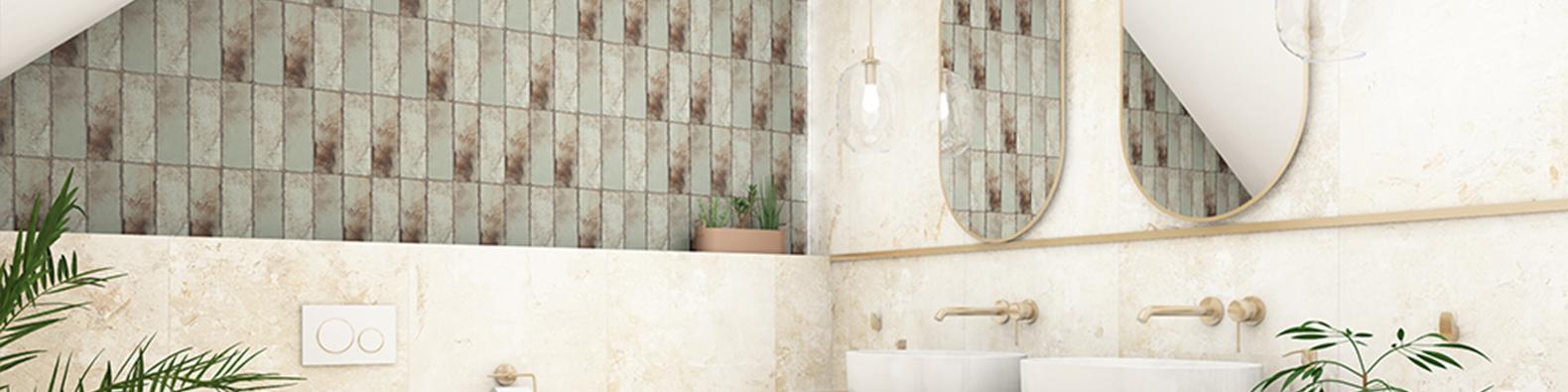 Dekoracyjne płytki mozaika na ścianie w łazience
