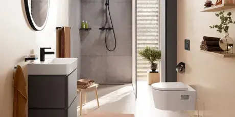 czarne detale w łazience