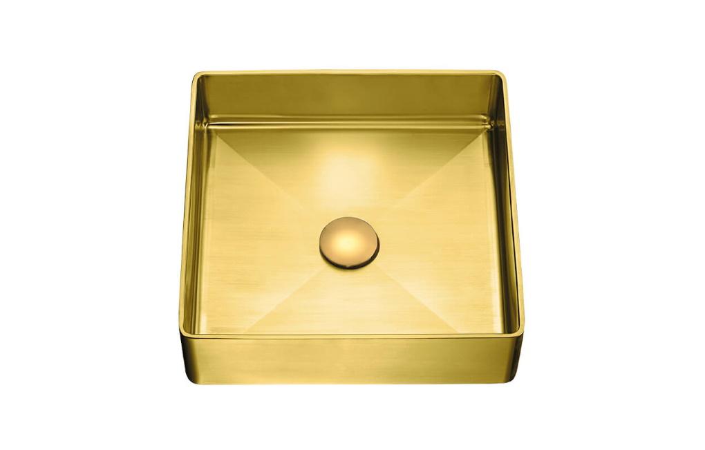 Umywalka nablatowa Pola 36x36 cm złota