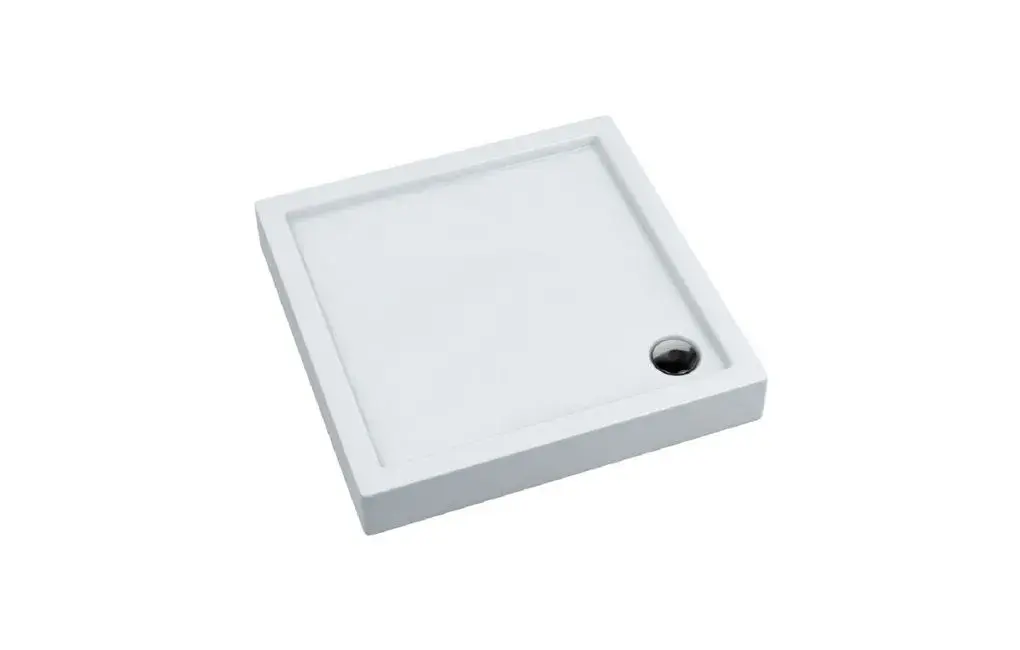 Brodzik akrylowy zintegrowany z nośnikiem Stabilsound Plus® oraz obudową akrylową przeciągniętą do podłogi Competia 90x90x14 cm, kwadratowy