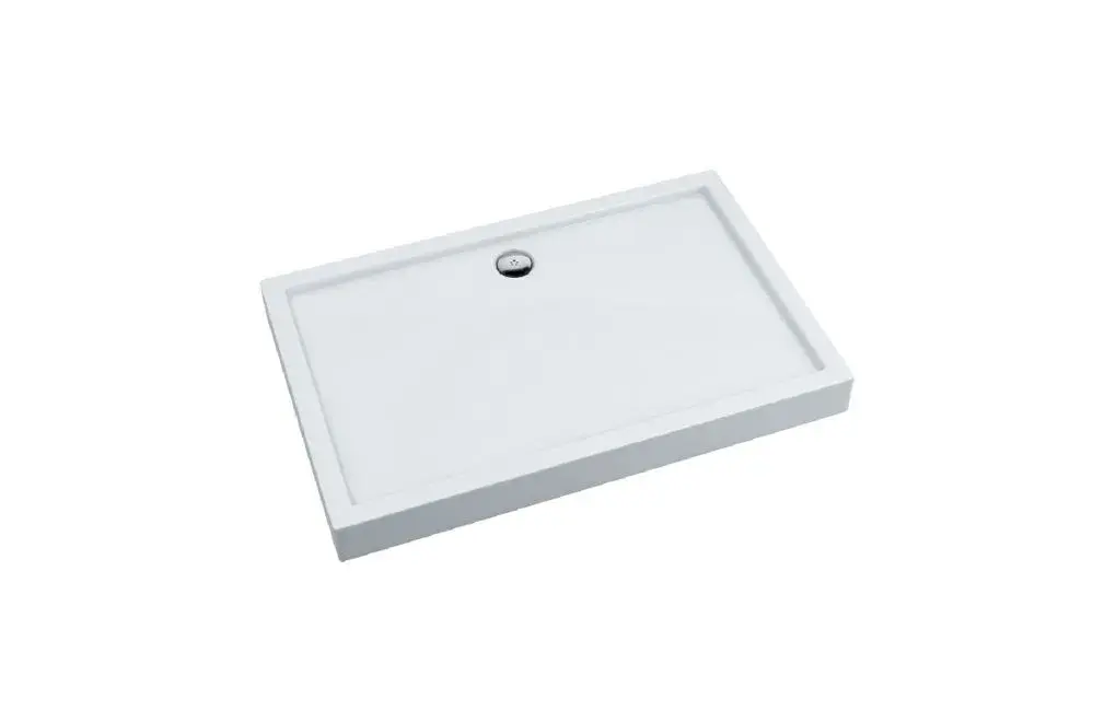 Brodzik akrylowy zintegrowany z nośnikiem Stabilsound Plus® oraz obudową akrylową przeciągniętą do podłogi Competia 80x100x14 cm, prostokątny