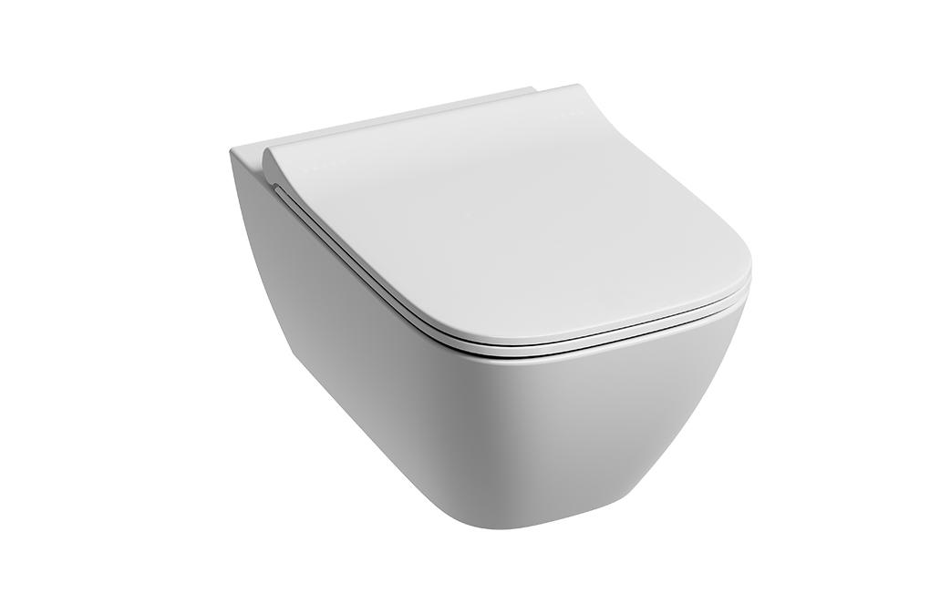 Miska WC bezkołnierzowa wisząca Modo Pure z deską slim wolnoopadającą
