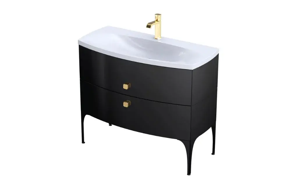 Szafka podumywalkowa Louis 102 cm dwie szuflady czarny połysk