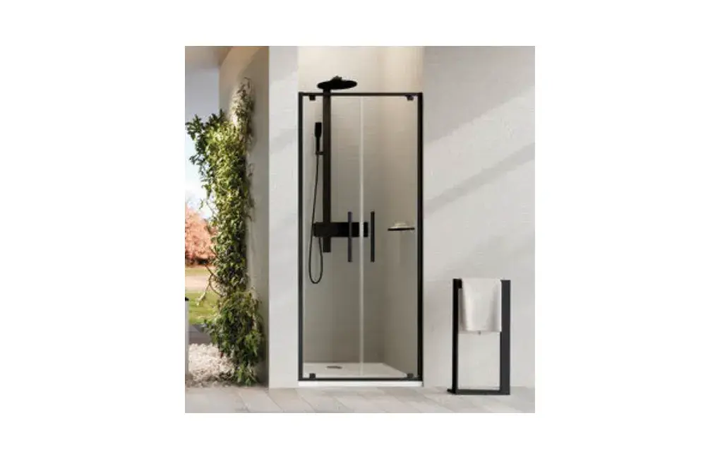 DRZWI DO WNĘKI DWUSKRZYDŁOWE RIGA SZKŁO PRZEZROCZYSTE CZARNY MAT