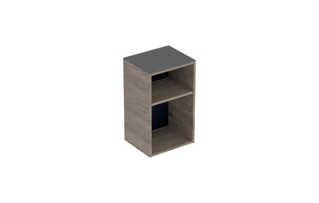 Szafka boczna 36 cm Smyle Square orzech włoski hickory, otwarta