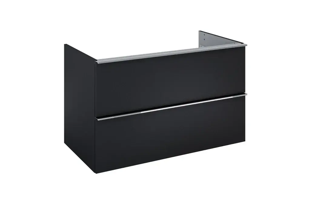 SZAFKA PODUMYWALKOWA WHITE 99x49x60 BLACK MAT (2 SZUFLADY)