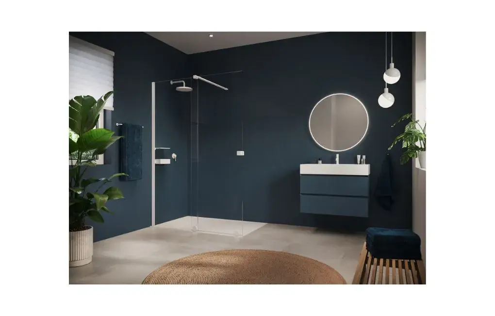 DRZWI SUWANE WALK-IN XTENSA WHITE EDITION/SZKŁO PRZEZROCZYSTE ANTI PLAQUE 110-120X200CM PRAWA