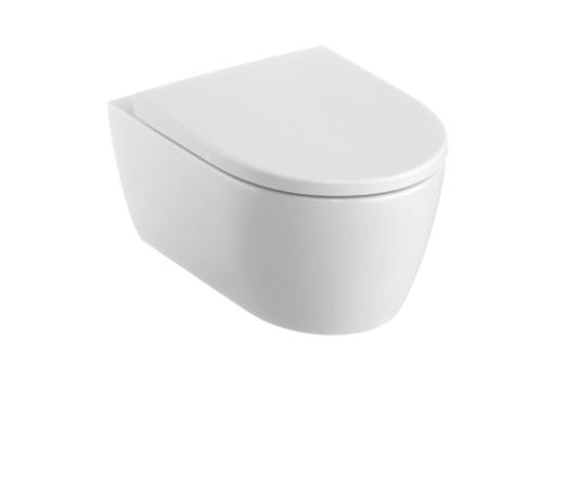 Miska WC bezkołnierzowa wisząca iCon 49 cm z deską wolnoopadającą