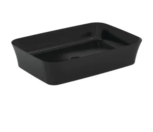 Umywalka nablatowa Ipalyss 55x38 cm bez przelewu czarny mat
