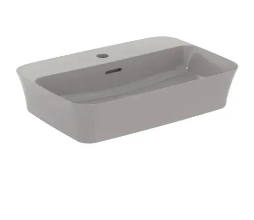 Umywalka nablatowa Ipalyss 55x38 cm bez otworu z jasny szary