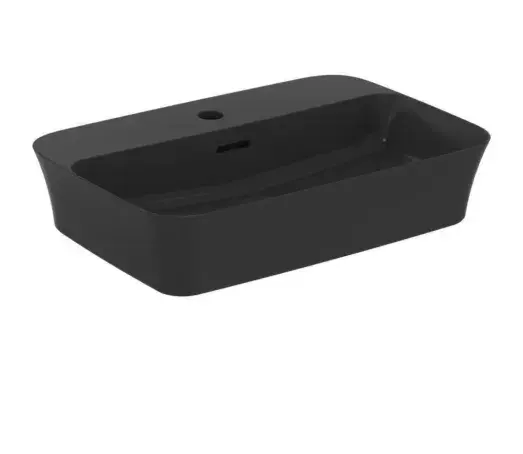 Umywalka nablatowa Ipalyss 55x38 cm z otworem czarny mat