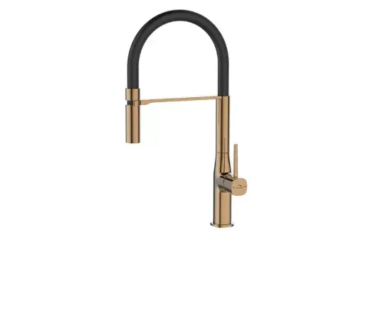 Stojąca bateria zlewozmywakowa Pola czarna/różowe złoto