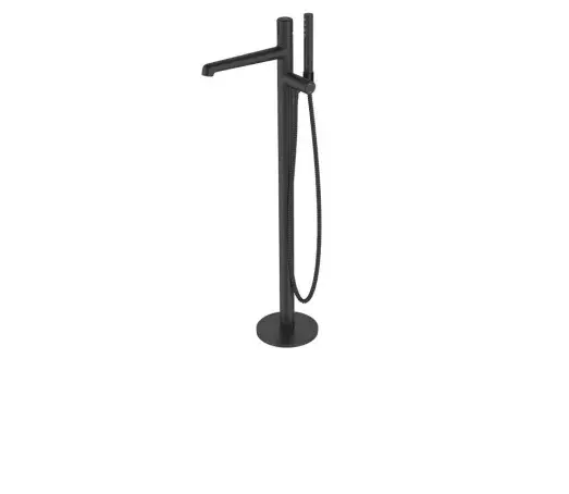 Stojąca bateria wannowa Pretto do montażu w podłodze czarny