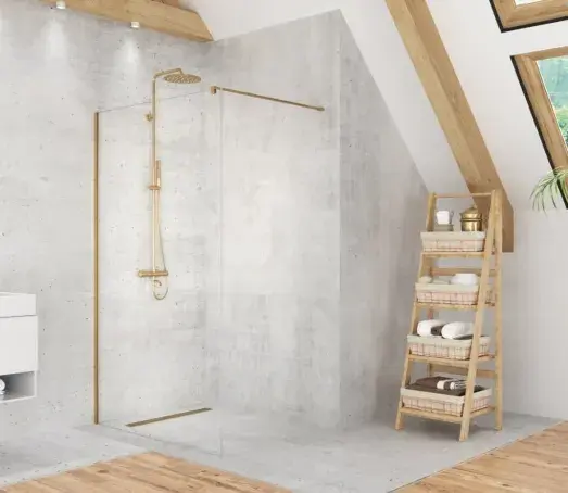 Ścianka walk-in Velio Satin Gold 80x200 cm